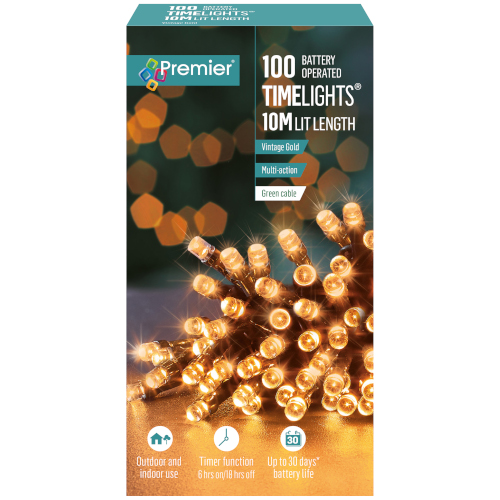 Battery Timelights 100 Vintage Gold