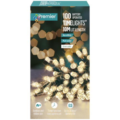 Battery Timelights 100 Warm White