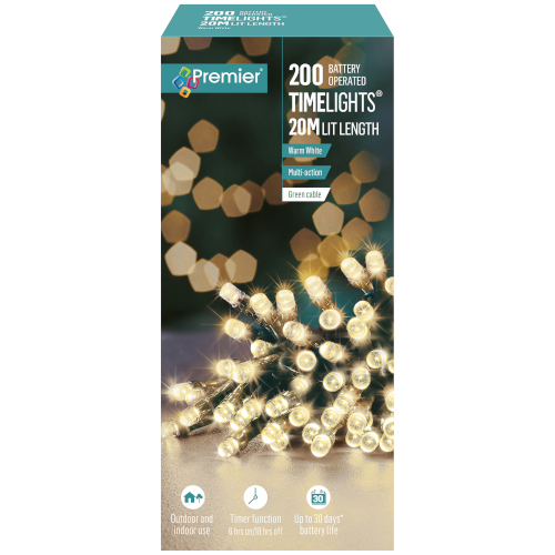 Battery Timelights 200 Warm White