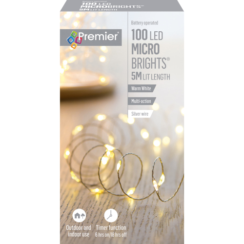Battery MicroBrights 100 Warm White