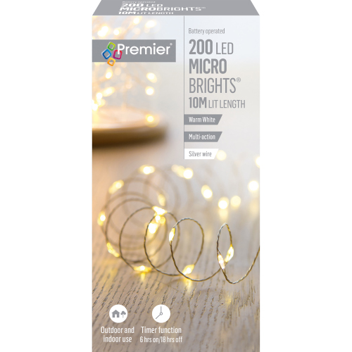 Battery MicroBrights 200 Warm White